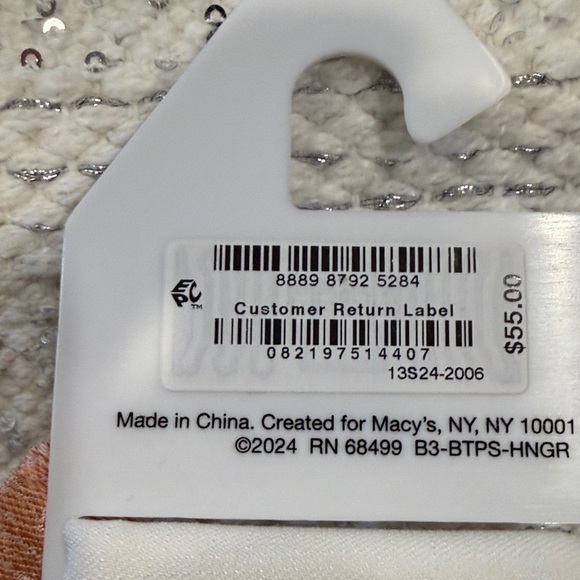 Bar III Peach Bow Tie and White Pocket Square Set - Picture 3 of 5